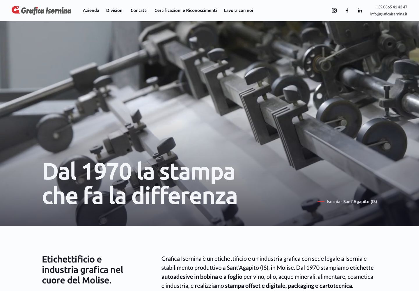 Homepage di Grafica Isernina