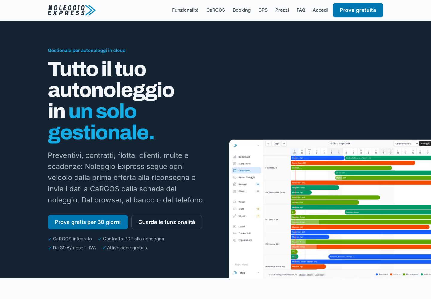 Homepage di Noleggio Express