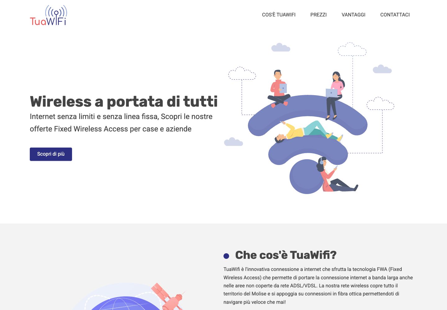 Homepage di TuaWiFi